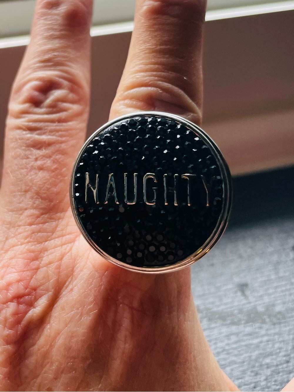 Black Statement Ring - Stretchy - With Snap